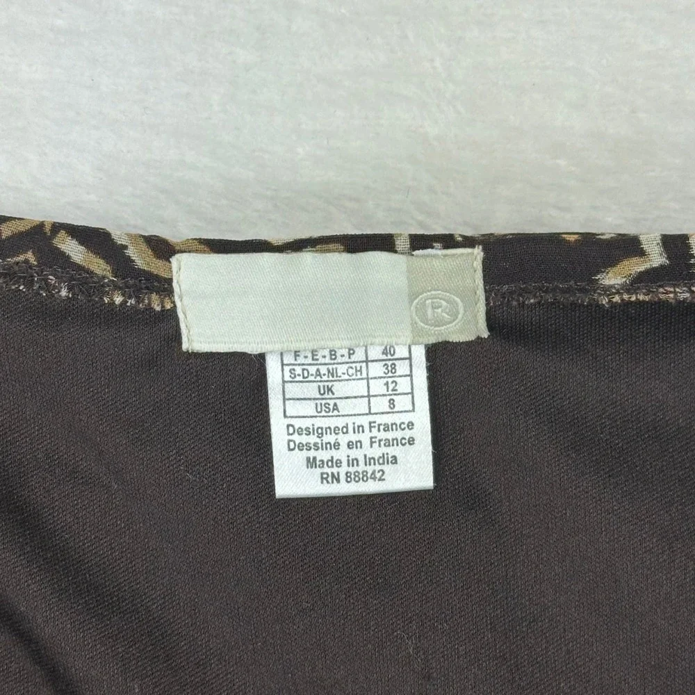 La Redoute Skirt Womens 8 Brown Medallion A-Line Knee‎ Length Boho Summer